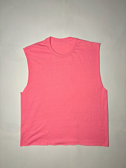 RAW CUT SLEEVELESS TEE (pink)