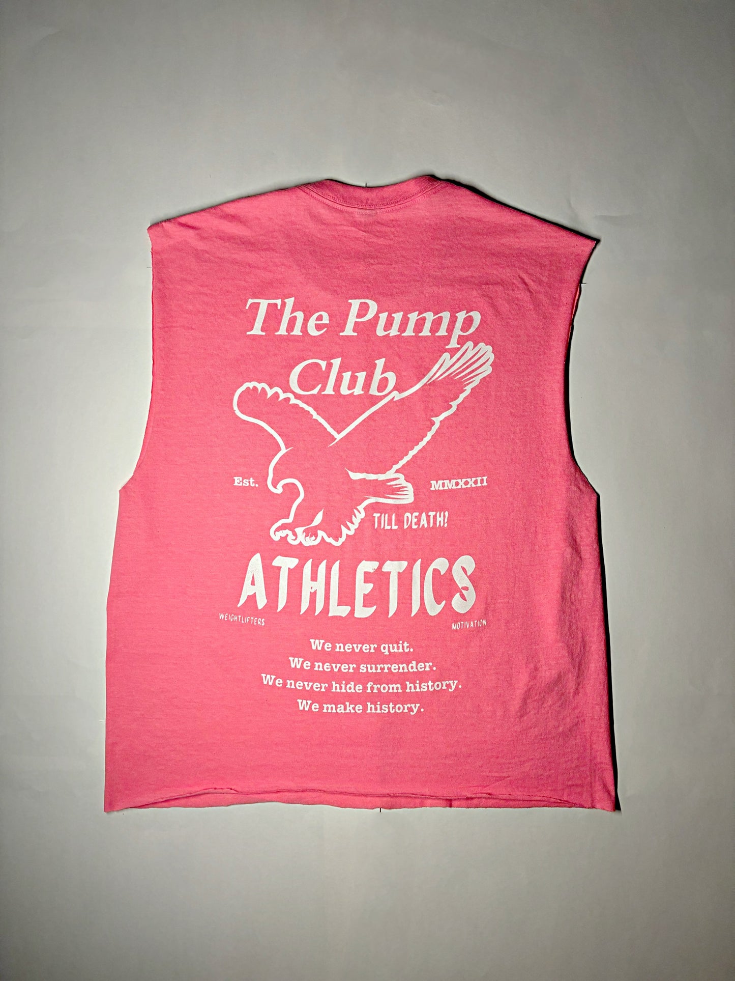 RAW CUT SLEEVELESS TEE (pink)