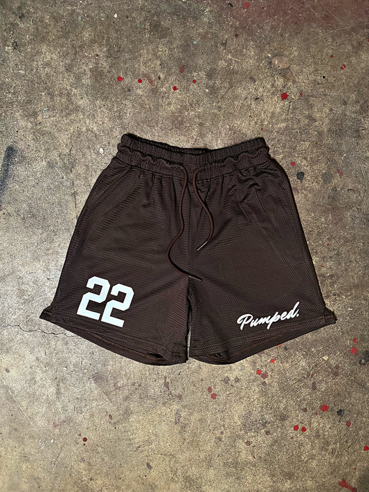 Mesh Pumped Jersey Shorts (brown)