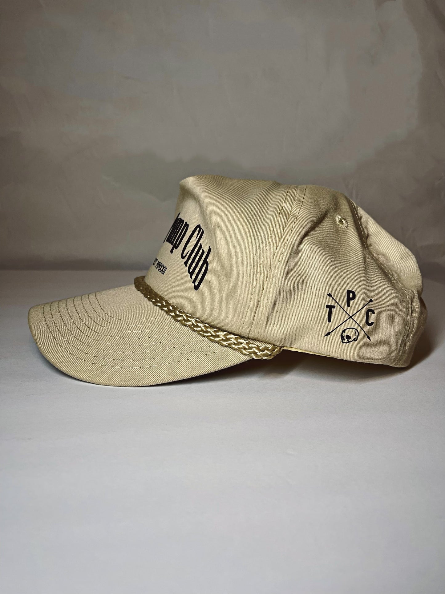 ‘The Pump Club’ 5 panel rope Hat (Beige)