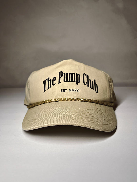 ‘The Pump Club’ 5 panel rope Hat (Beige)